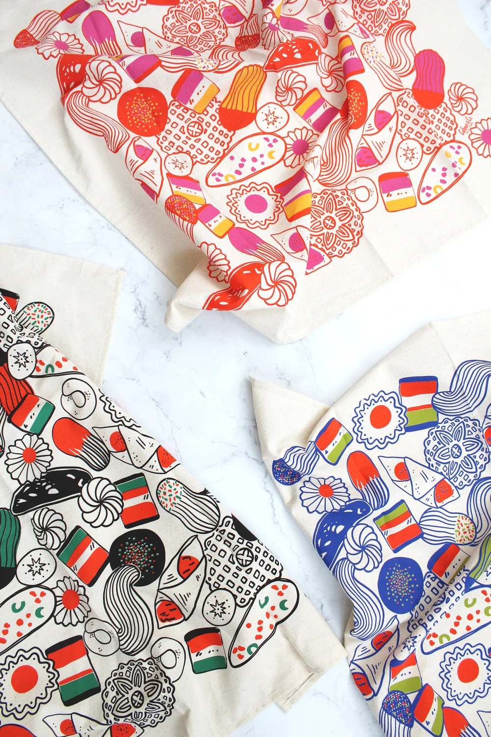 Italian Holiday Cookies Screen Printed Tea Towel — Calhoun & Co.